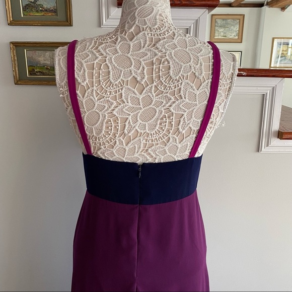 JILL JILL STUART Colorblock Viola & Deep Violet Gown Sz 6 - Picture 5 of 7